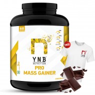 YNB Nutrition Pro Mass Gainer 3kg, Chocolate, 60 Servings | Weight Gainer Supplement [Free T-Shirt]